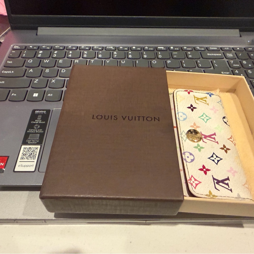 Louis Vuitton White Multicolor Key Holder